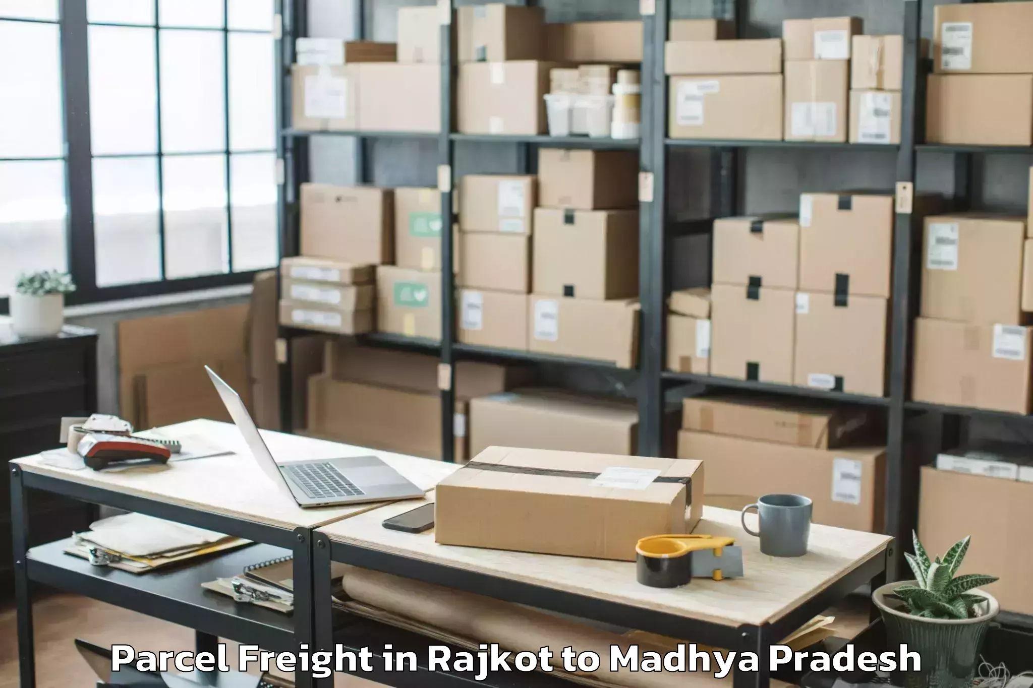 Hassle-Free Rajkot to Maharajpur Parcel Freight